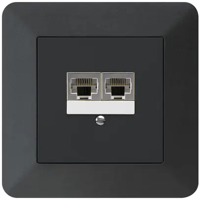 Boîte ENC kallysto.trend 2×RJ45s noir parallèle 