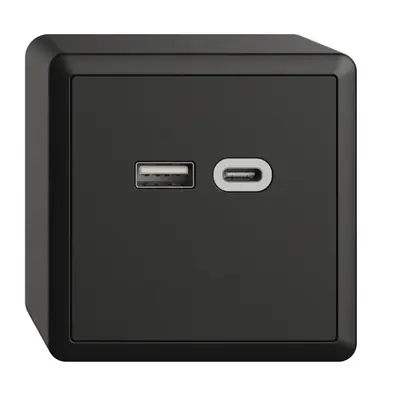 Prise AP USB 18W type A + type C Feller EDIZIOdue FX54 230V 3600mA noir 