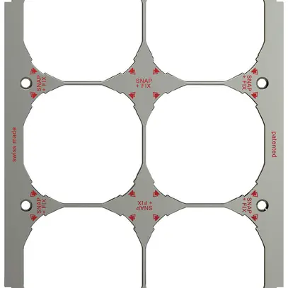 Placca di fissaggio con sistema di fissaggio SNAPFIX® 3×2 o 2×3 197×137mm 