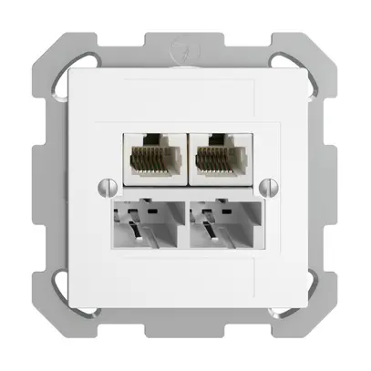Scatola INC SOHO 2×TT/2×RJ45/u sep.ITplus EDIZIOdue bianco 