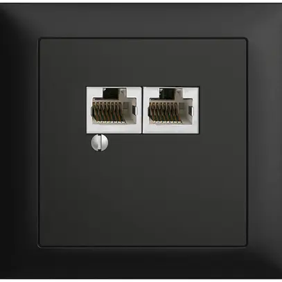 Scatola INS 2×RJ45/s 8P par. EDIZIOdue R&M swissline nero 