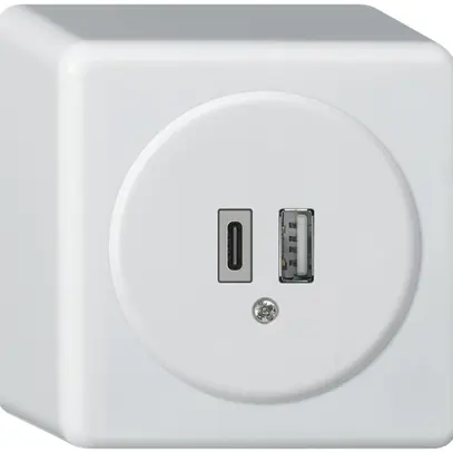 Prise de charge USB AP basico 18W PD 1×type A 1×type C blanc 
