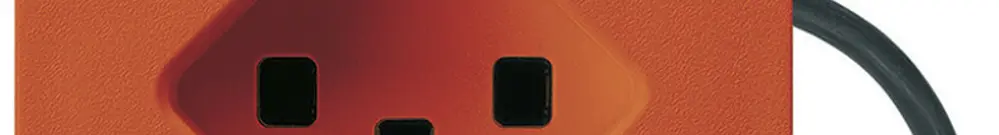 Prise INC 2×type 23 Hager FLF pour câble plat Technofil L1 orange 