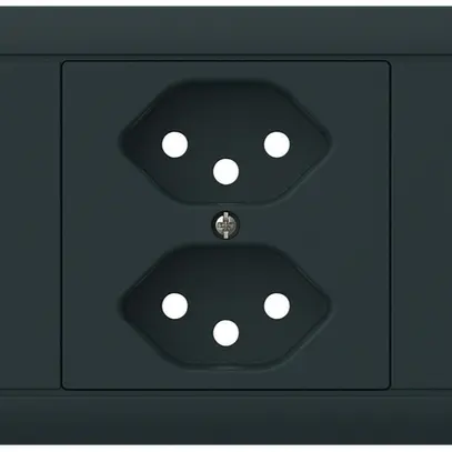 EB-Frontset kallysto für Einbausteckdose 2×Typ 13 Abdeckrahmen steckbar schwarz 