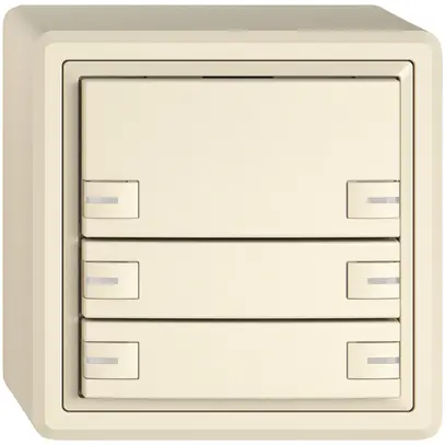 Poussoir KNX RGB AP EDIZIO.liv SNAPFIX® capteur temp.RGB-LED 6× comm.1T cr 