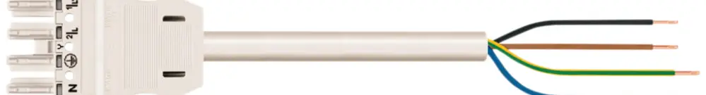 Cavo di raccordo WINSTA MIDI 4×1.5mm² 16A 400V 8m cod.A presa/libera bianco 