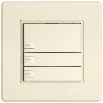 Poussoir universel ENC EDIZIO.liv UNI SNAPFIX® 12…48V a.LED bleu 3× comm.1T cr 