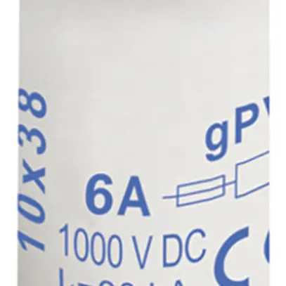 Fusible pour appareils PV Weidmüller, 6A gPV 1000VDC, céramique, 10×38mm 