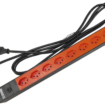 Presa multipla Steffen ALU MODULAR 8×T13 3m arancione 