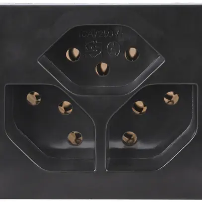 Prise INC Steffen FLF 6/5, 3×T13 10A, sans halogène, noir 