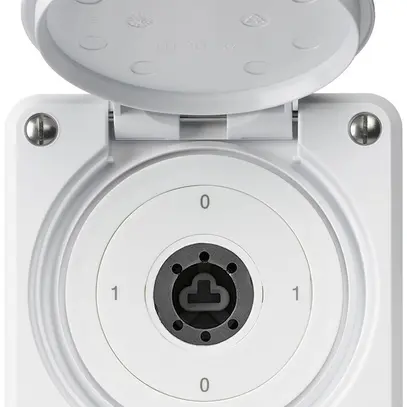 UP-Schlüsselschalter robusto IP55 Klappdeckel ohne Zylinder S0/2P weiss Kombi 