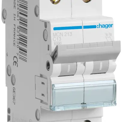 Disgiuntore Hager MCB 2P 415V tipo C 13A Icn 6kA 2UM 