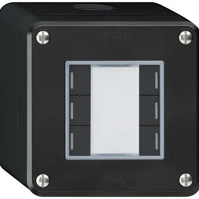 Poussoir AP robusto Q KNX 6× LED RGB s/e-link noir 
