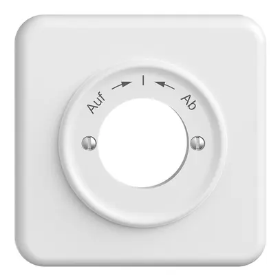 Kit frontal STANDARDdue Auf->I<-Ab 90×90mm blanc pour interr.à clé 