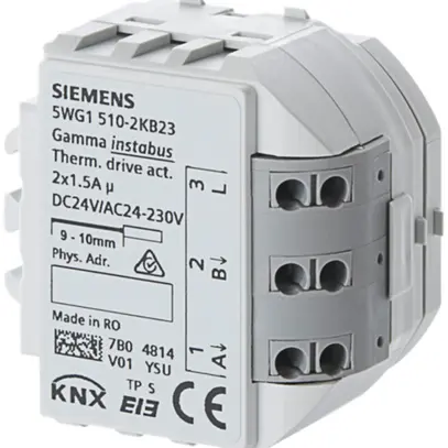 Actionneur pour vanne thermique INC Siemens 2×1.5A 24…230VDC, 24VDC 