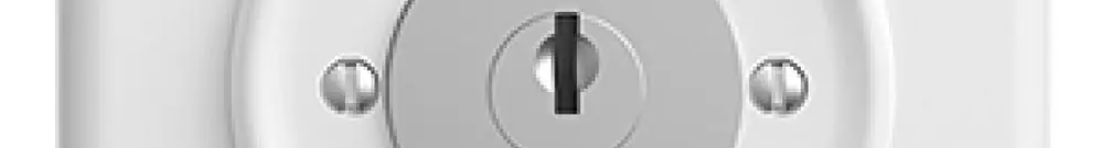 UP-Schwenktaster 0<->1 STANDARDdue weiss mit Sicherheitsschloss 
