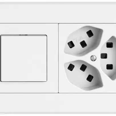 UP-Kombination EDIZIO.liv SNAPFIX® 1×2 96×156mm Schema 3/1L+3×T23 weiss 