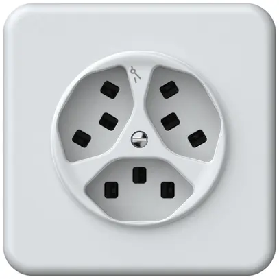Presa INC origin 3×tipo 23 1×S 16A 230V 92×92mm bianco 