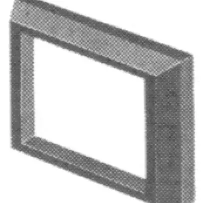 Quadro frontale EAO02 24×36mm a rilievo nero 
