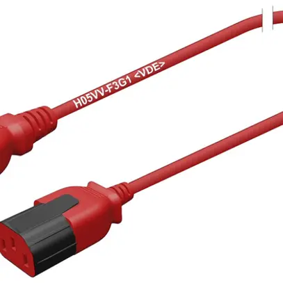 Cavo d'apparecchio spina C14 presa C13 3×1mm² 250VAC/10A rosso 3m 