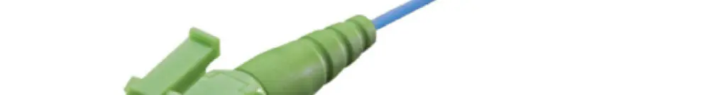 Pigtail FO R&M, fiche LC APC 8° SM vert, fibre 9/125µm G.657 LSZH bleu 0.7m 