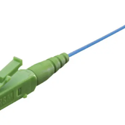 Pigtail FO R&M, fiche LC APC 8° SM vert, fibre 9/125µm G.657 LSZH bleu 0.7m 