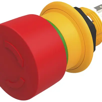 Pulsante a fungo EAO 61 1NC raccordo da saldare Ø16mm rosso/verde 