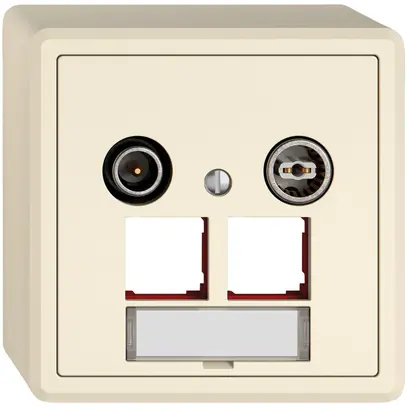 Prise multimédia AP TV-R EDIZIO.liv SNAPFIX® EASYNET p.2×RJ45 S-One 11dB cr 