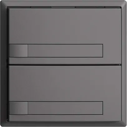 Poussoir ENC KNX 2× EDIZIOdue gris foncé RGB sans LED avec insert papier 