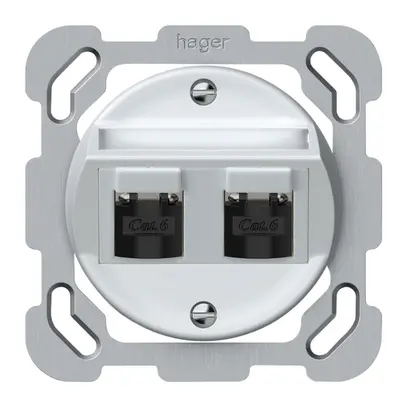 Scatola di raccordo INC origin 2×RJ45 8(8) cat.6 obliquo schermate 77×77mm bi 