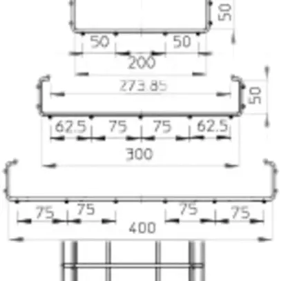 Caniveau à grille en C Bettermann 50×50×3000mm A2 VA 1.4301 