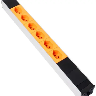 Steckdosenleiste 19" 1HE 6×T23 Td3×1.5mm² 3m orange 