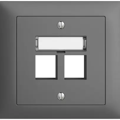 Kit montaggio INS EDIZIOdue FKE, uscita dritta, per 2×Keystone, grigio scuro 