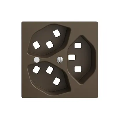 Kit frontal EDIZIOdue coffee 60×60mm 3×T23, lentille, 