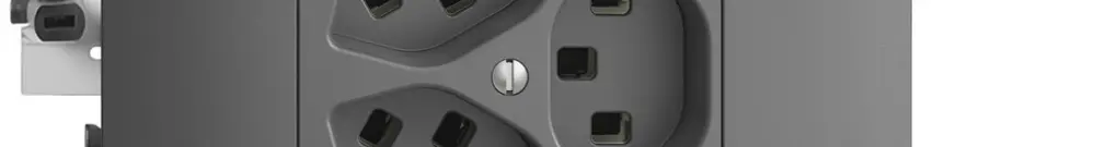 Presa INS 3×T23 16A grigio scuro 53mm EDIZIOdue con mors. innest 