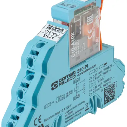 Relais d'interface ComatReleco C10-A10X+S10-PI, 230VAC, 1W AgNi 10A, LED 