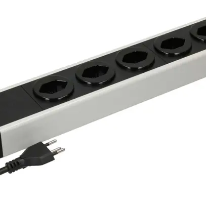 Steckdosenleiste MH POWER LINE 10A 6×T13 1.5m grau-schwarz 2×Magnet 