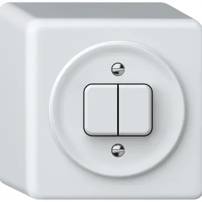 Pulsante AP origin 2×tasti 2CO 1P 0<1 10A 230V 88×88×54mm bianco 