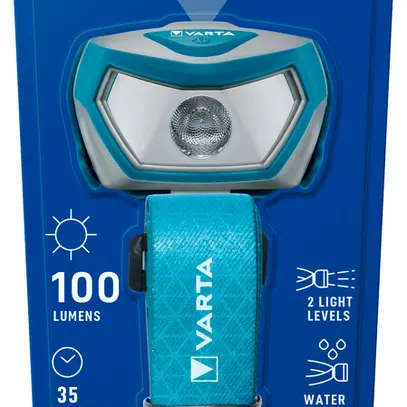 Lampada frontale LED VARTA Outdoor Sports H10 Pro 100lm con 3×AAA, IPX4, blu 
