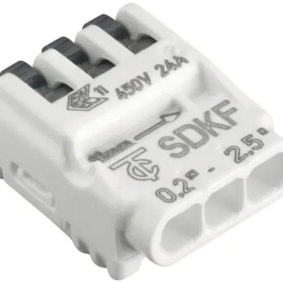 Borne de connexion Electro Terminal SDKF 3P 0.2…2.5mm² leviers de commande blanc 