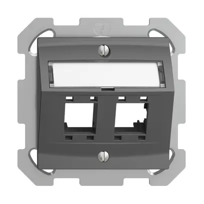 Kit de montage ENC Edue, avec capot d.sortie oblique, pour 2×RJ45, gris foncé 