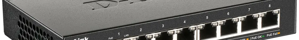 Switch D-Link DGS-1100-08PV2/E, 8-port smart managed Layer2 Gigabit PoE+ 