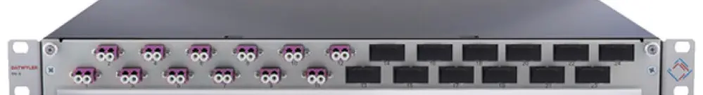 Breakoutbox 19" Dätwyler OV-SO 12×LCD/PC violet OM4 décalé 1UH gris 