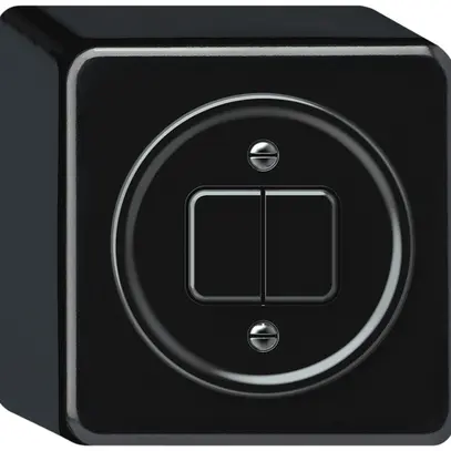 Interruttore a pulsante AP origin sch 1 (3+3) 88×88×54mm nero 