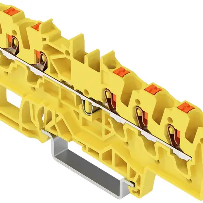 Borne de passage joignable WAGO TOPJOB S 1.5mm² 24A Push-in 5×1 TH35 jaune 