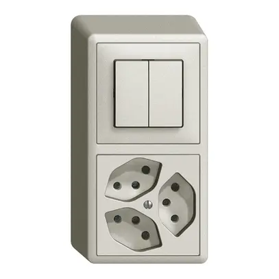 Combinazione AP EDIZIOdue 1/1P+3×T13 grigio chiaro 