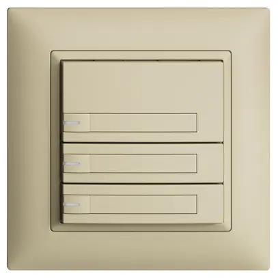 UP-KNX-Taster RGB EDUE FMI, 250mW, m.RGB-LED, m.Papier, 3×Taste, 1×Tastenb., van 