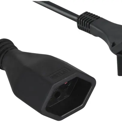 Cavo di prolunga FLAT spina T12/presa mobile T13, 1m nero 