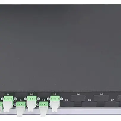 Coffret d'épissure 19" Dätwyler OV-CH 12×LCD/PC vert OS2 décalé 1UH noir 
