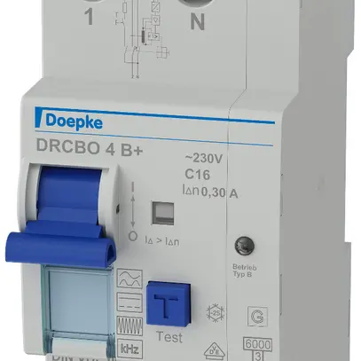 Disgiuntore differenziale Doepke DRCBO 4 tipo B L+N 16A 300mA 6kA C 